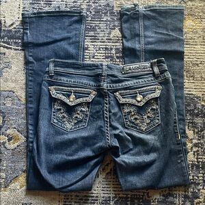 L.A. idol Women's Dark Blue Embellished Boot Cut Jeans